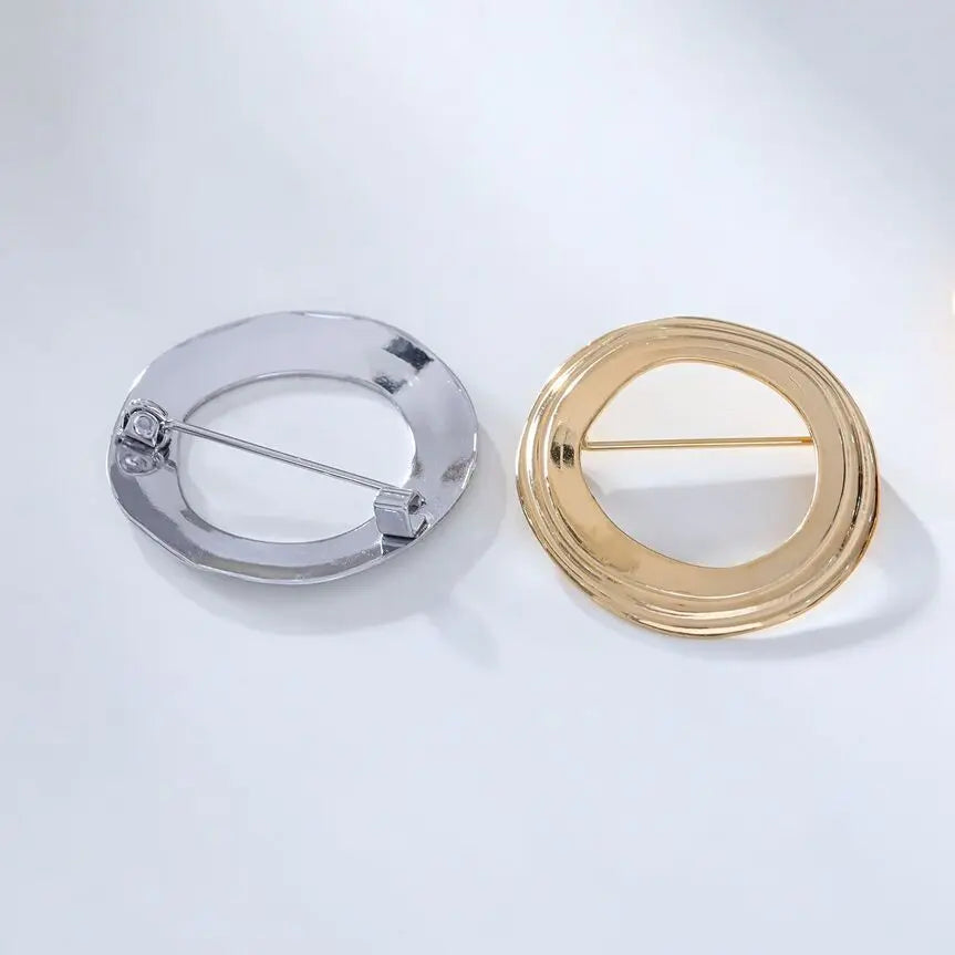Broche dorée cercle lisse en acier inoxydable Eclat Paris