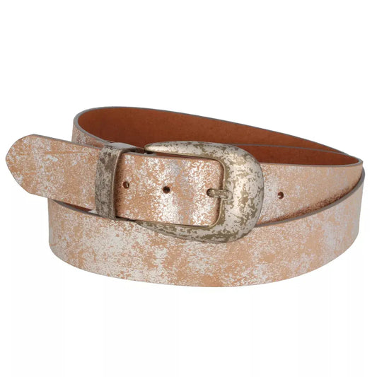 Ceinture femme cuir argent brillant large métallisé Cintura M