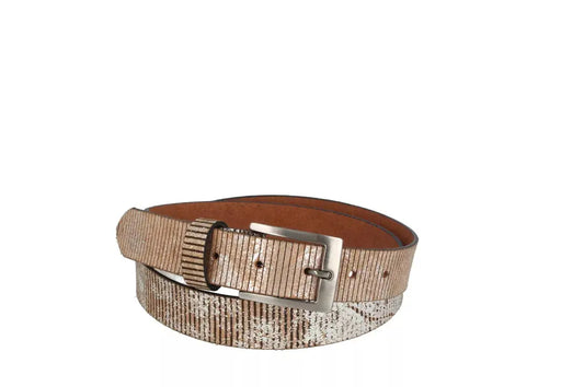 Ceinture femme cuir brillant laser argent métallisé Cintura M