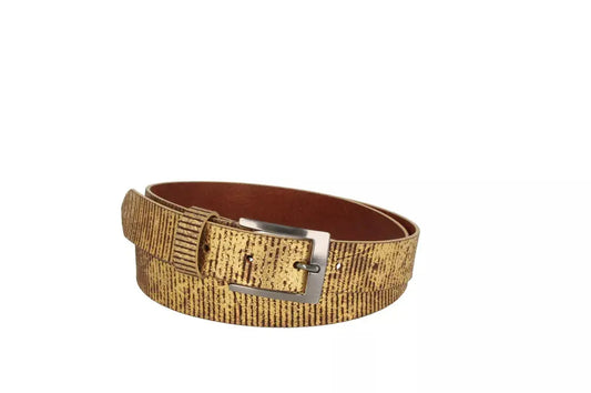 Ceinture femme cuir brillant laser or métallisé Cintura M