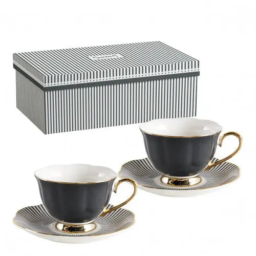 Coffret de 2 tasses à thé Madame de Récamier - Gris Mathilde M