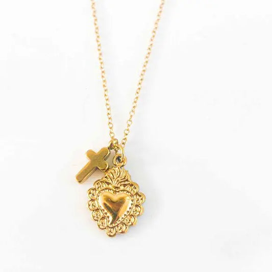 Collier Chaîne Exvoto Croix Guadalupe LITCHI LITCHI