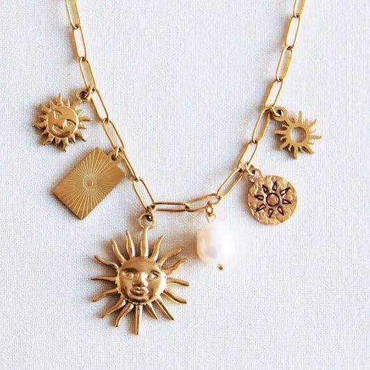 Collier à breloques « Sun Lover » - doré Bazou