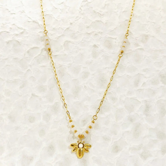 Collier chaîne dorée avec abeille Eclat Paris