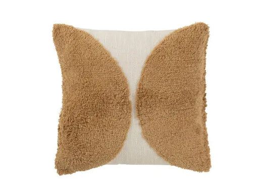 Coussin Demi-Cercle Coton Marron J-L