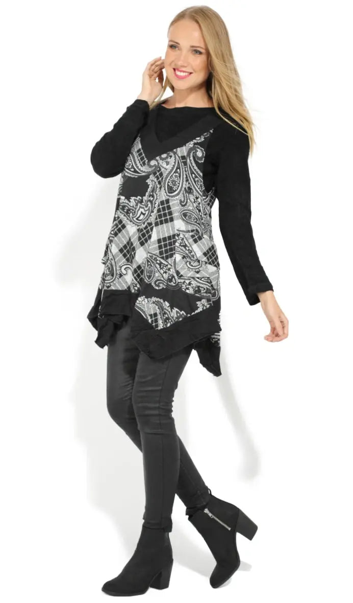Ensemble top + sous pull bouclette Pomme Rouge