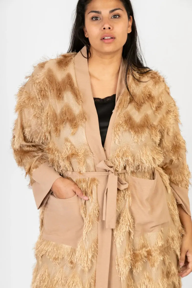 Gilet texturé doré Pomme Rouge