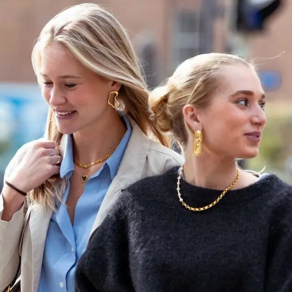 Goujon ouvert tendance -boucles d'oreilles - doré Bazou