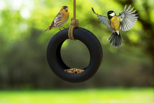Mangeoire à oiseaux en mini pneu de voiture winkee