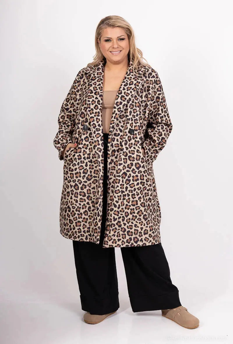 Manteau long imprimé animal grande taille PEPOUZ'PARIS