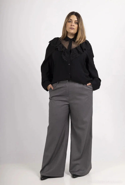 Pantalon à plis gris souris Amy&Clo