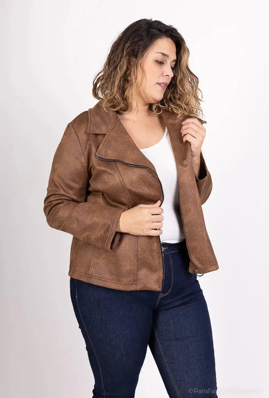 Perfecto effet similicuir Fermeture éclair Casual Unicolore 2W Paris