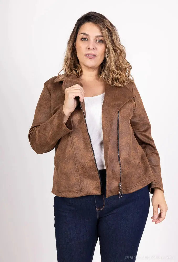 Perfecto effet similicuir Fermeture éclair Casual Unicolore 2W Paris