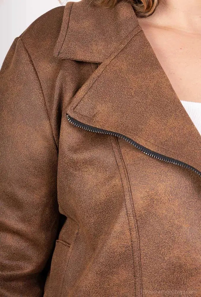 Perfecto effet similicuir Fermeture éclair Casual Unicolore 2W Paris