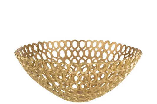 Plat Rond Cercles Aluminium Or Large J-L