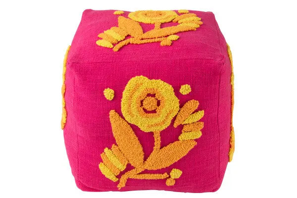 Pouf carré fuchsia J-L