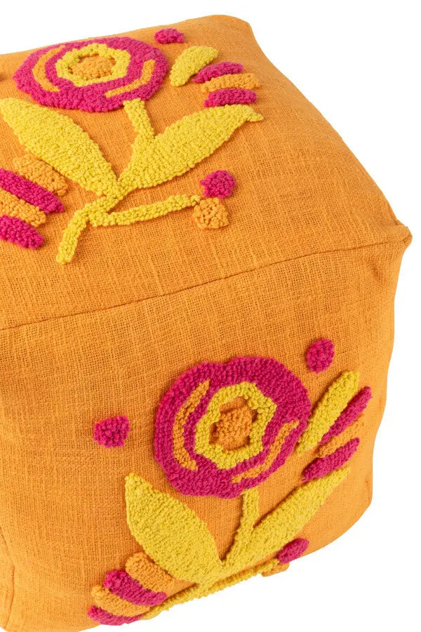 Pouf carré orange J-L