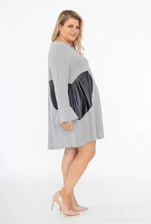 Pull Tunique avec motif cœur à cuir PU 2W Paris