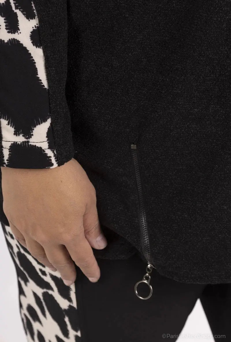 Pull à blocs avec motif léopard 2W Paris