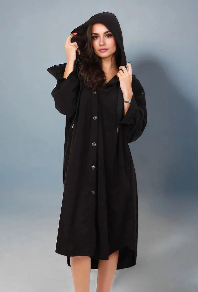 Robe Chemise en velours côtelé avec capuche Lusa Mode