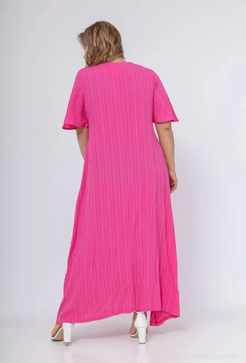 Robe à col festonné FUCHSIA 2W Paris
