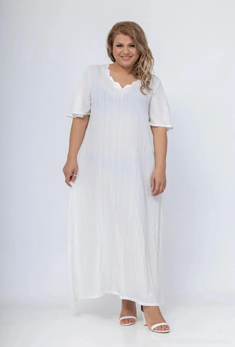 Robe à col festonné blanche 2W Paris