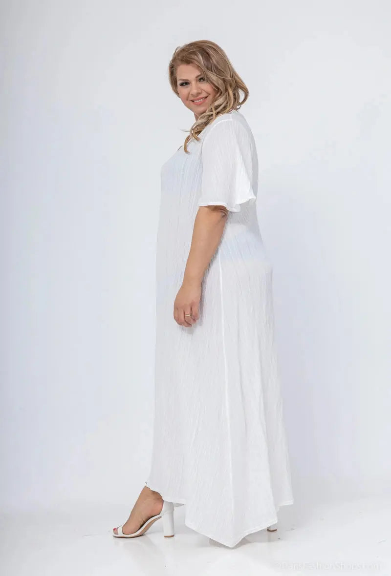 Robe à col festonné blanche 2W Paris