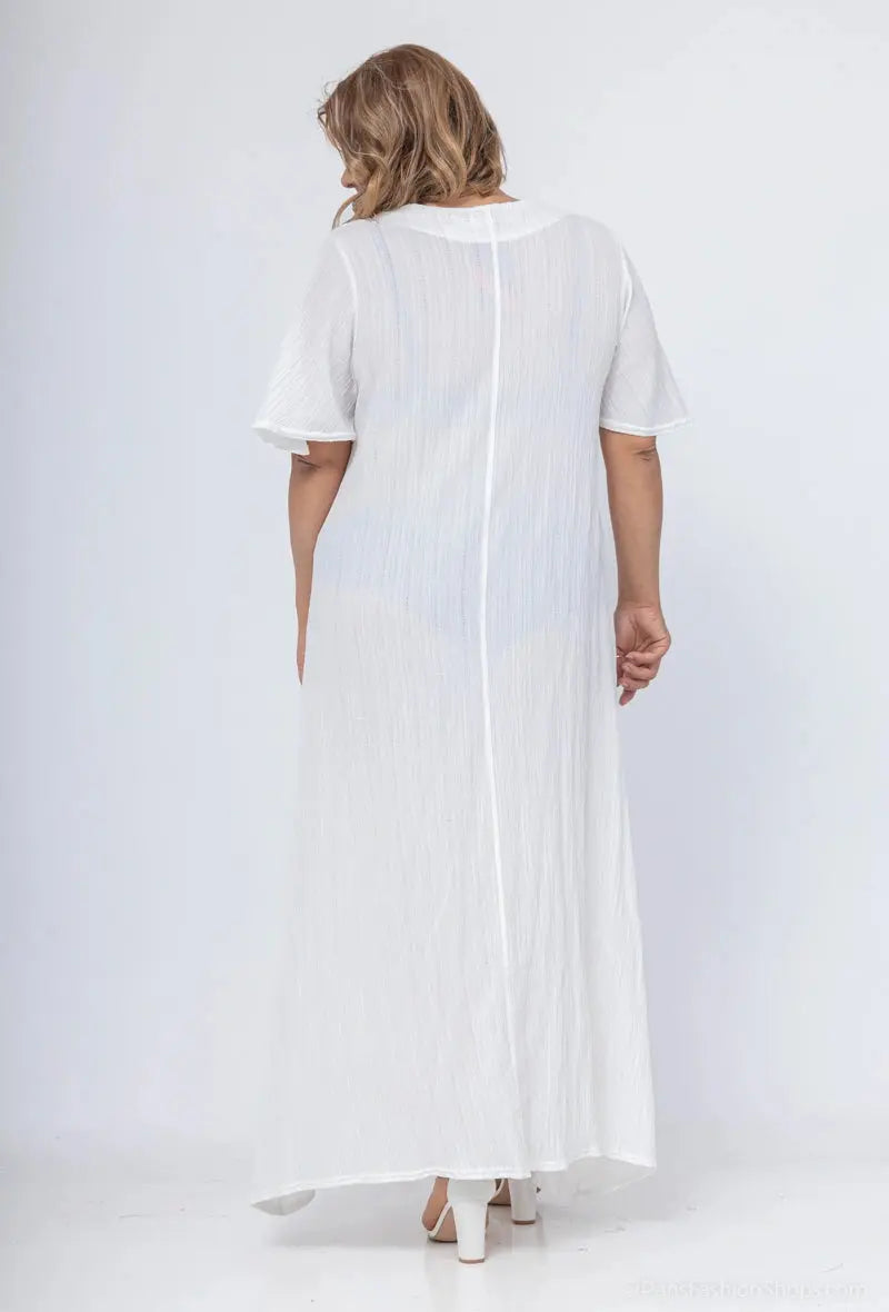 Robe à col festonné blanche 2W Paris
