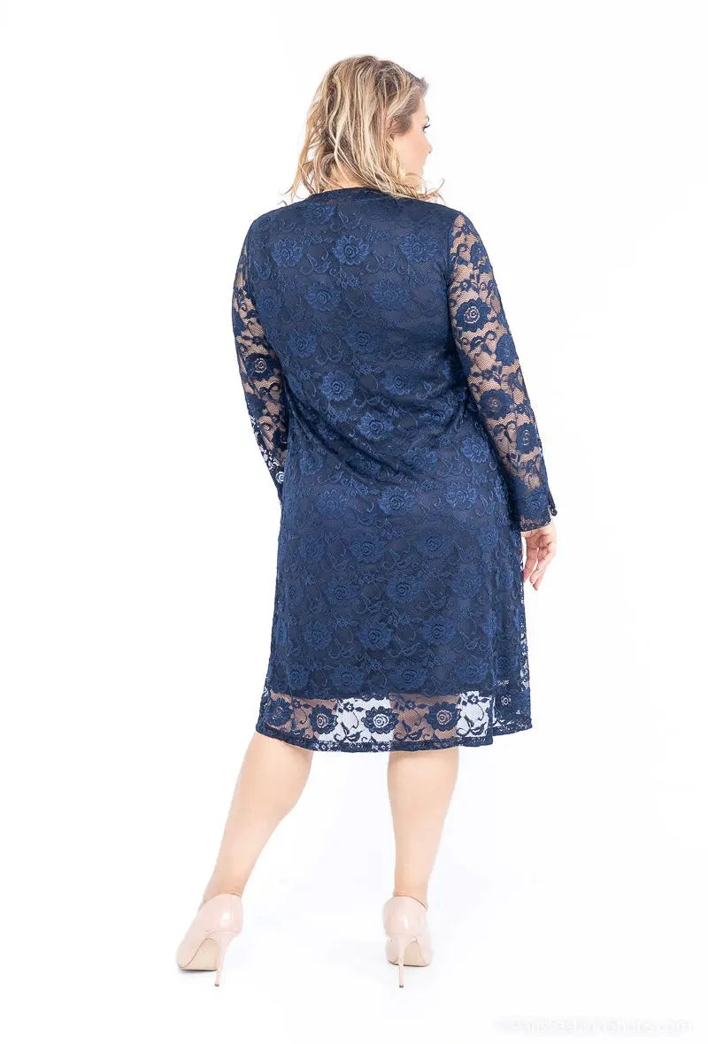 Robe chic col en V à dentelles à zip 2W Paris