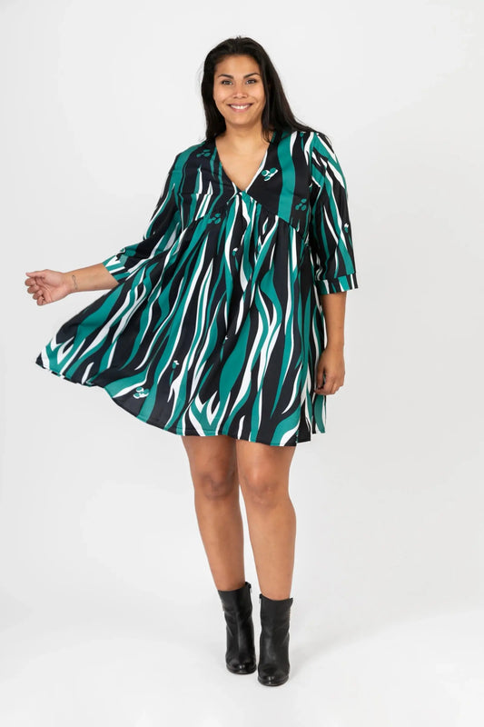 Robe imprimée verte Pomme Rouge