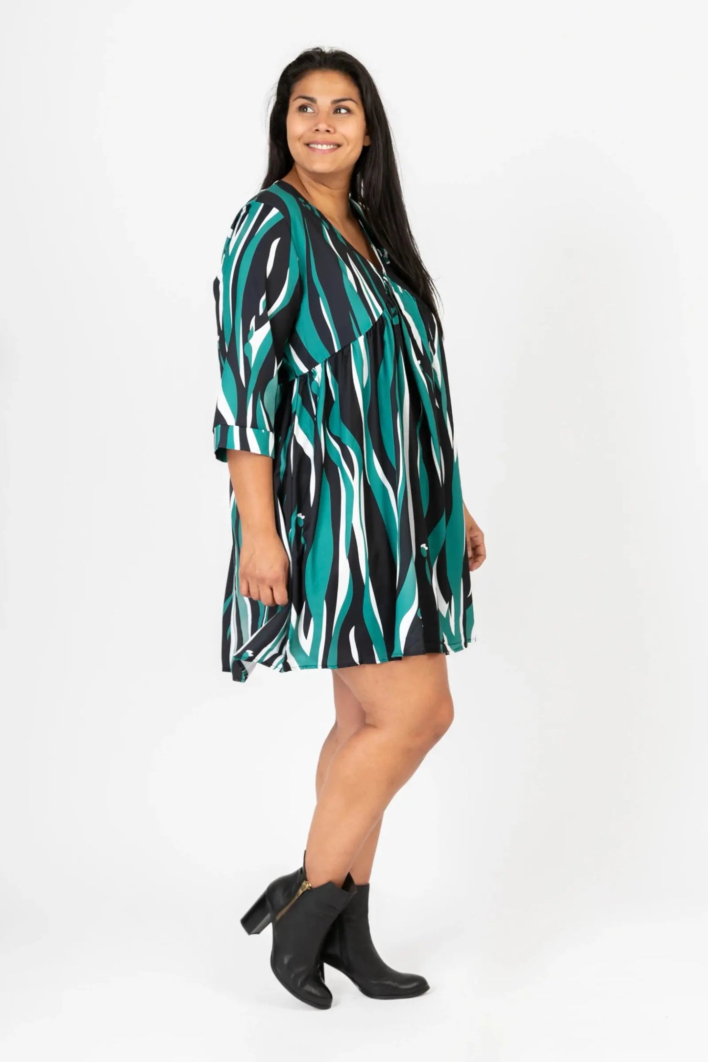 Robe imprimée verte Pomme Rouge