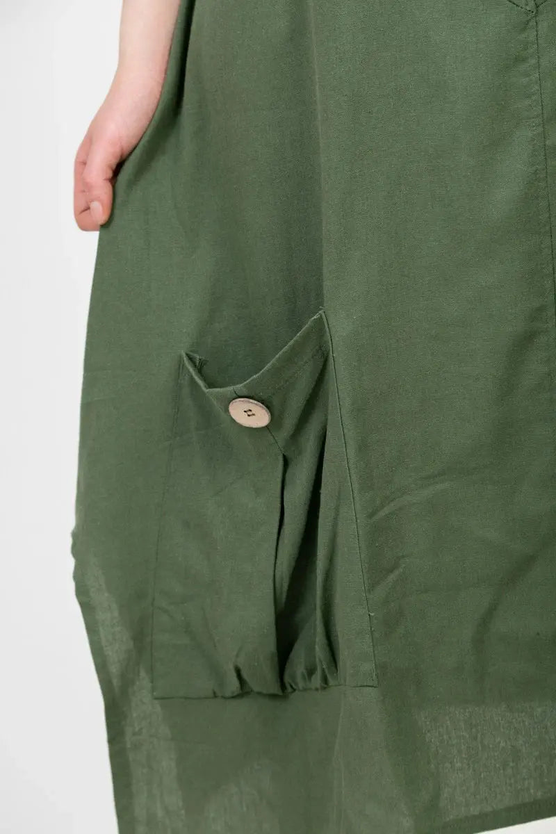 Robe trapèze kaki Pomme Rouge
