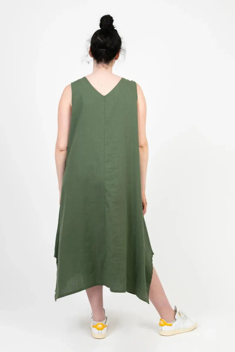 Robe trapèze kaki Pomme Rouge