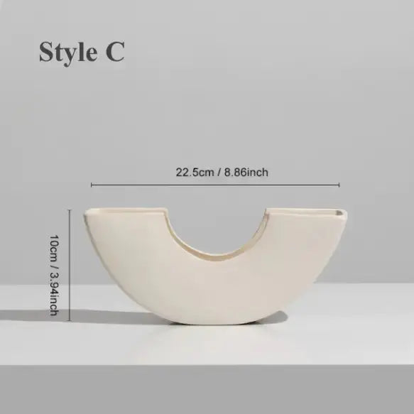 Vase à fleurs en céramique minimaliste nordique Ivore group