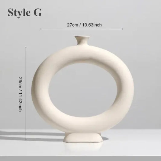 Vase à fleurs en céramique minimaliste nordique Ivore group