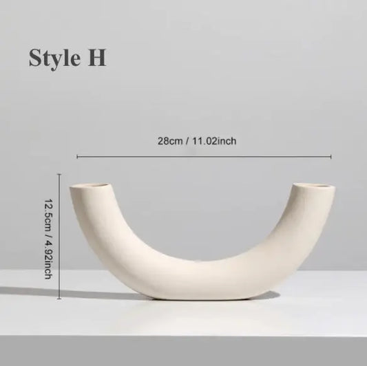 Vase à fleurs en céramique minimaliste nordique Ivore group