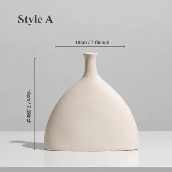 Vase à fleurs en céramique minimaliste nordique Ivore group