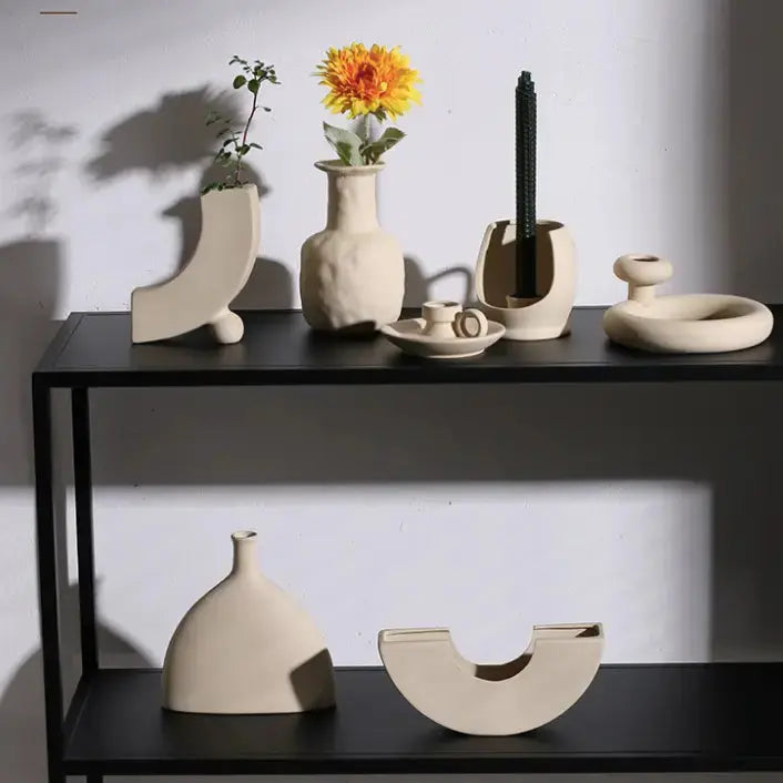 Vase à fleurs en céramique minimaliste nordique Ivore group
