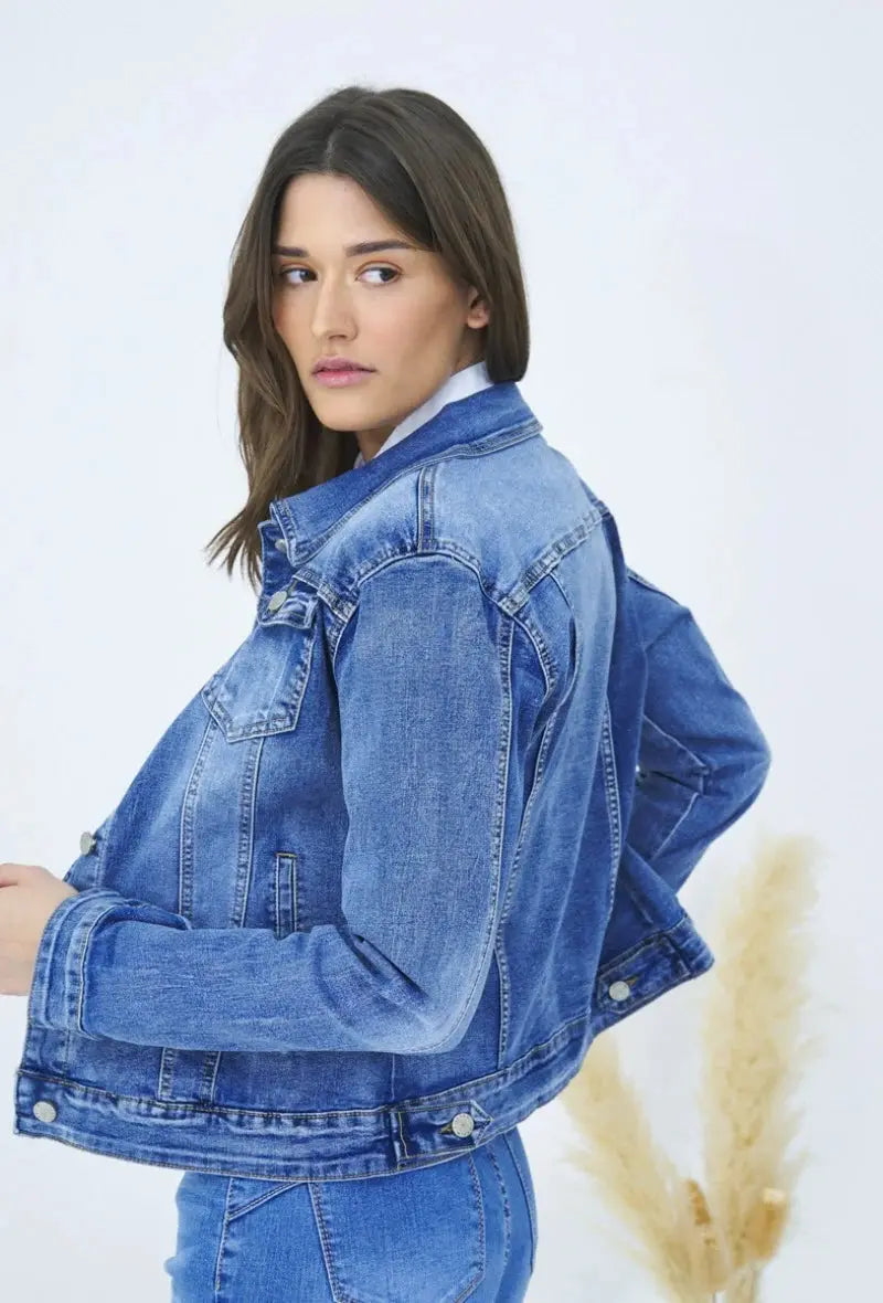 Veste en jeans délavé (grande taille ) ANA & LUCY